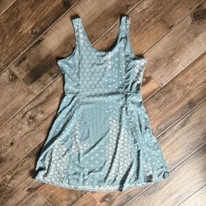 Toad&Co Dusty Teal Floral V-Neck Blouse